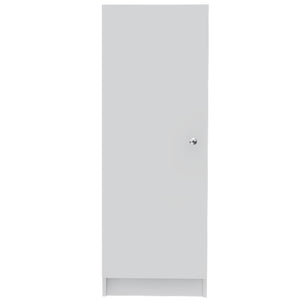 English Elm Belleria Slim 47" Single Door Pantry Cabinet with Four Shelves for Narrow Kitchens, Mudrooms, Garage White 51.2 L x 28 W x 3.1 H B07091833