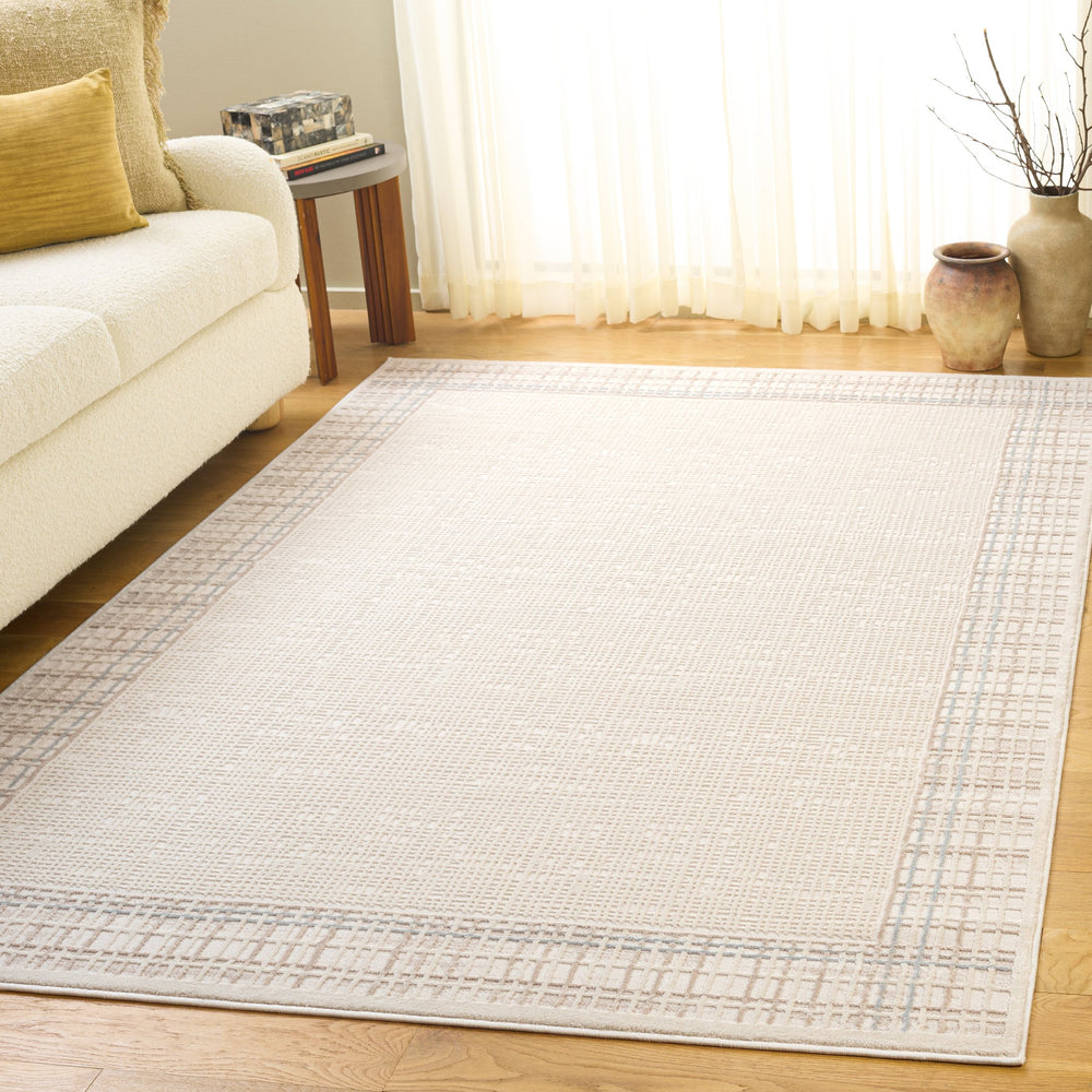 Safavieh Alba Ivory Grey 5'3" X 7'6" Rug – Low-Profile 1/2" Pile, Power-Loomed Turkey, Durable Polyester-Polypropylene Blend ALB100A-5
