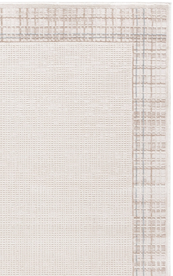 Safavieh Alba Ivory Grey 5'3" X 7'6" Rug – Low-Profile 1/2" Pile, Power-Loomed Turkey, Durable Polyester-Polypropylene Blend ALB100A-5