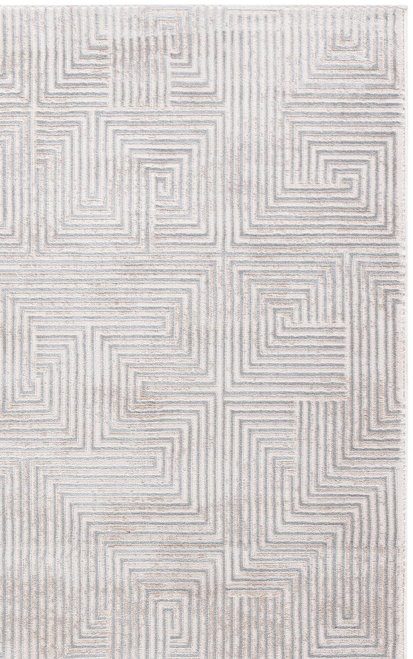 Safavieh Alba Soft Grey & Ivory Area Rug 5'3"X7'6" — Low Profile, Power-Loomed Turkish Blend For Everyday Elegance ALB104F-5