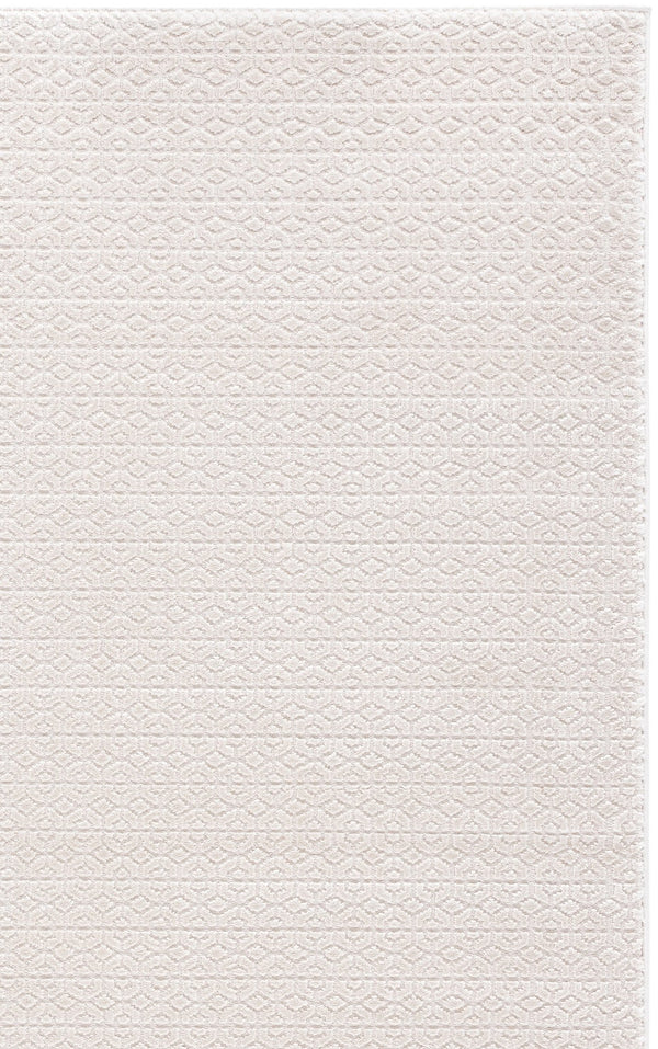 Safavieh Alba Ivory Low-Profile Area Rug 5'3"X7'6" — Soft 1/2" Pile, Durable Polyester/Polypropylene Blend, Modern Turkish Craftsmanship ALB114A-5