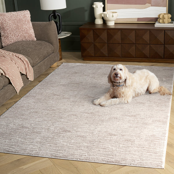 Safavieh Alba Ivory-Beige Minimalist Area Rug 5'3"X7'6" — Low-Profile, Power-Loomed Turkey, Durable Soft Backing ALB124A-5