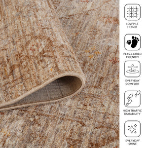Amer Rugs Albany Vintage Power-loom Area Rug – Timeless Design, Durable Craftsmanship For Any Space Beige Polyester Alb32606
