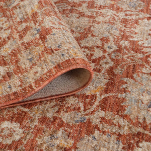 Amer Rugs Albany Vintage Power-loom Area Rug – Timeless Design, Durable Craftsmanship For Any Space Pink Polyester Alb589119