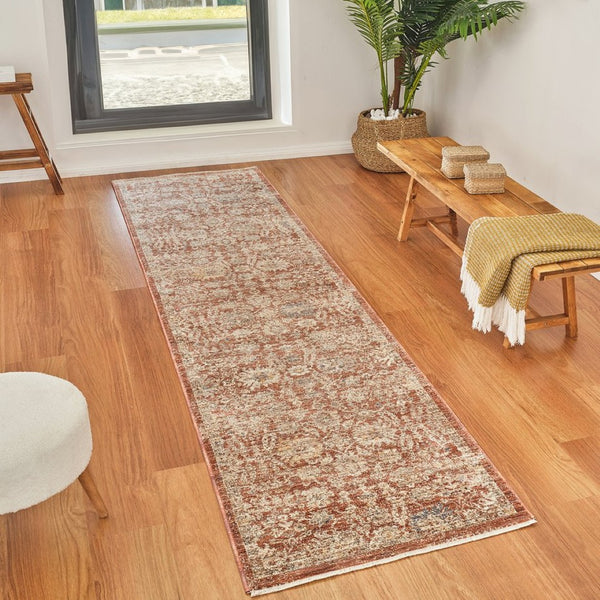 Amer Rugs Albany Vintage Power-loom Area Rug – Timeless Design, Durable Craftsmanship For Any Space Pink Polyester Alb52610