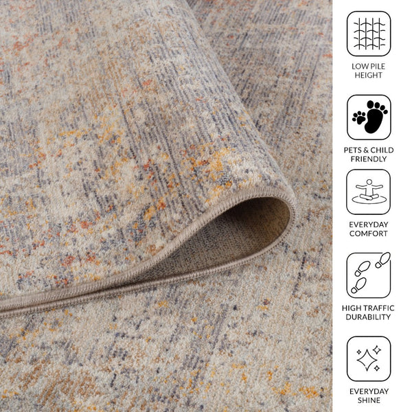 Amer Rugs Albany Vintage Power-loom Area Rug – Timeless Design, Durable Craftsmanship For Any Space Gray Polyester Alb62606