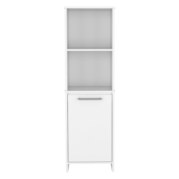 English Elm Kitchen Pantry Tall Storage Cabinet with Two Open Shelves, Soft-Close Door and Adjustable Interior Shelves White 33.46 L x 20.86 W x 7.87 H B097133148