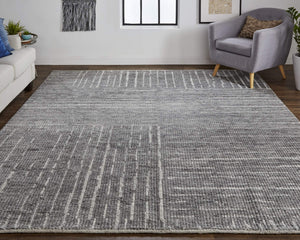 Feizy Rugs Alford Hand-Knotted Wool Area Rug Checkered Geometric Pattern for Large Living Rooms ALF6913FCHL000J55