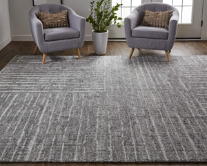 Feizy Rugs Alford Hand-Knotted Wool Area Rug Checkered Geometric Pattern for Large Living Rooms ALF6913FCHL000J55