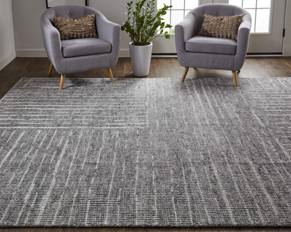 Feizy Rugs Alford Hand-Knotted Wool Area Rug Checkered Geometric Pattern for Large Living Rooms ALF6913FCHL000J55