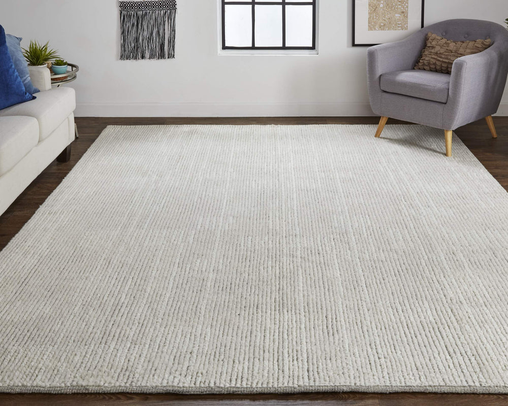Feizy Rugs Alford Hand Knotted Wool Area Rug Soft Geometric Neutral Pile for Large Living Rooms ALF6922FIVY000J55