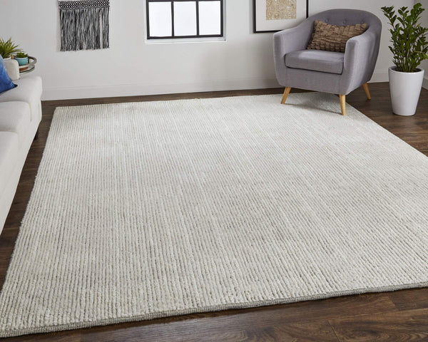 Feizy Rugs Alford Hand Knotted Wool Area Rug Soft Geometric Neutral Pile for Large Living Rooms ALF6922FIVY000J55