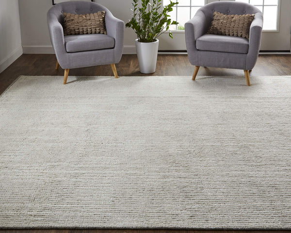 Feizy Rugs Alford Hand Knotted Wool Area Rug Soft Geometric Neutral Pile for Large Living Rooms ALF6922FIVY000J55