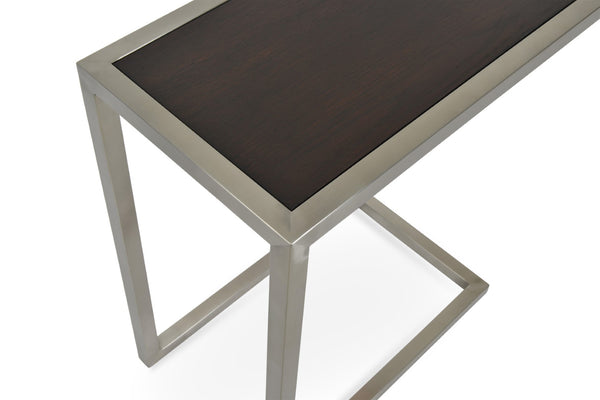 Soho Concept Alfa End Tables Set Of Two: Wenge Oak Tops With Modern Brushed Matte Stainless Steel Frames   Soho-concept-dining-chair-13614