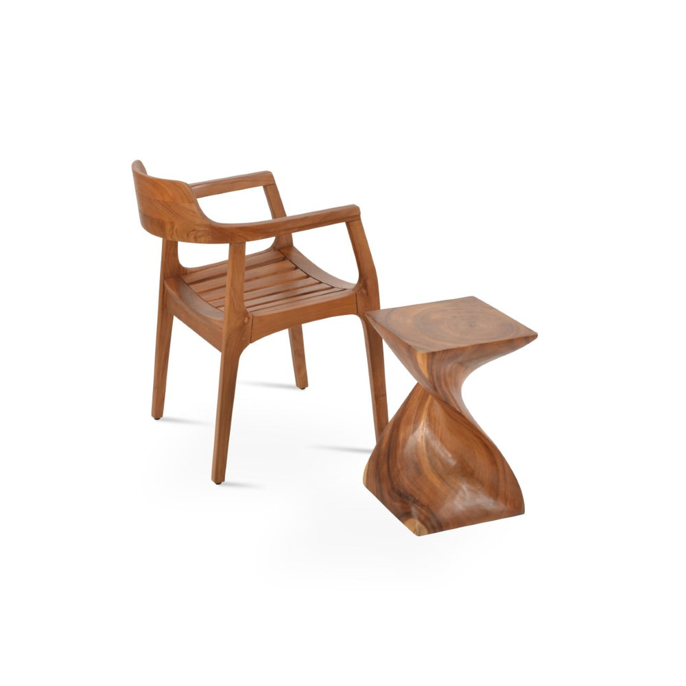 Soho Concept Alfresco Armchair: Premium Solid Teak Wood, Waterproof Cushions, Stylish Outdoor Seating Solution Natural  Soho-concept-dining-chair-14022