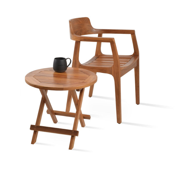 Soho Concept Alfresco Armchair: Premium Solid Teak Wood, Waterproof Cushions, Stylish Outdoor Seating Solution Natural  Soho-concept-dining-chair-14024