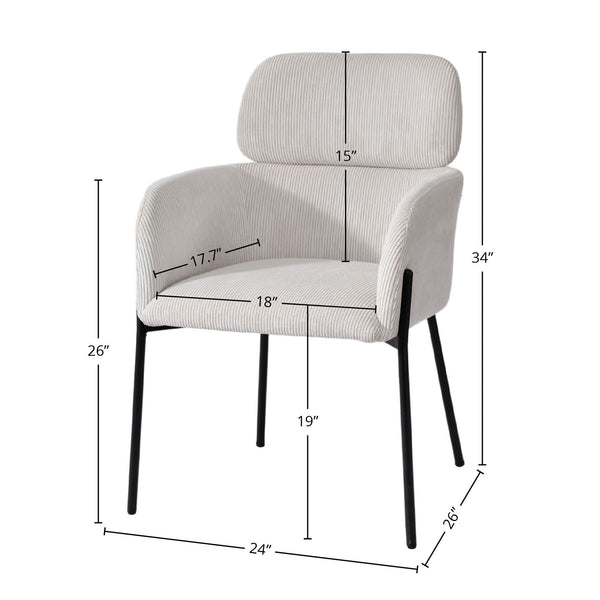 Lh Imports Allegra Dining Chair - Stylish Upholstered Comfort With Durable Metal Legs For Your Home Decor White Polyester,Foam,Iron,Plywood Alg025-cgr