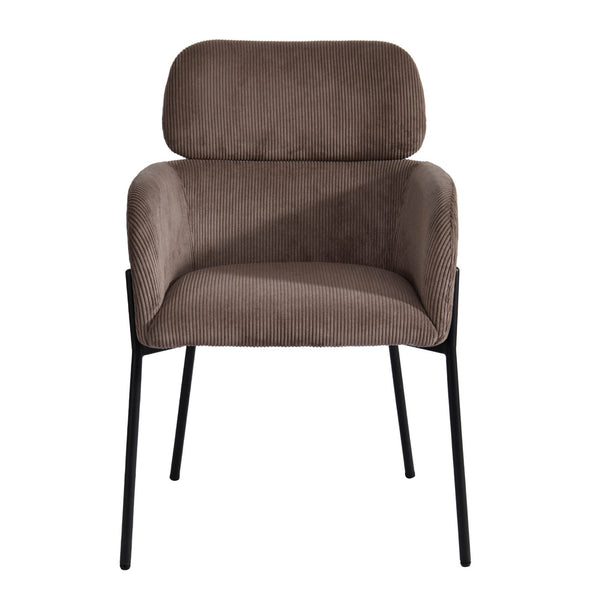 Lh Imports Allegra Dining Chair - Stylish Upholstered Comfort With Durable Metal Legs For Your Home Decor Brown Polyester,Foam,Iron,Plywood Alg025-cbr