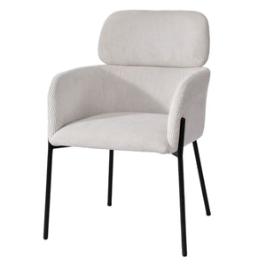 Lh Imports Allegra Dining Chair - Stylish Upholstered Comfort With Durable Metal Legs For Your Home Decor White Polyester,Foam,Iron,Plywood Alg025-cgr