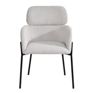 Lh Imports Allegra Dining Chair - Stylish Upholstered Comfort With Durable Metal Legs For Your Home Decor White Polyester,Foam,Iron,Plywood Alg025-cgr
