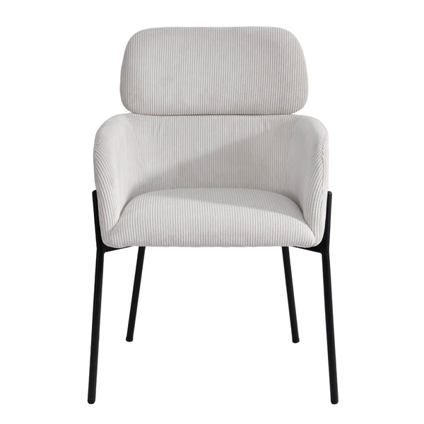 Lh Imports Allegra Dining Chair - Stylish Upholstered Comfort With Durable Metal Legs For Your Home Decor White Polyester,Foam,Iron,Plywood Alg025-cgr