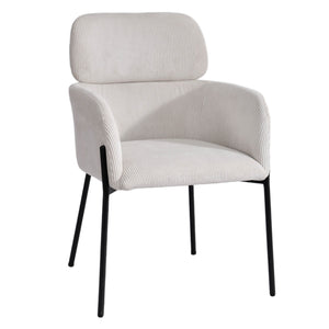 Lh Imports Allegra Dining Chair - Stylish Upholstered Comfort With Durable Metal Legs For Your Home Decor White Polyester,Foam,Iron,Plywood Alg025-cgr
