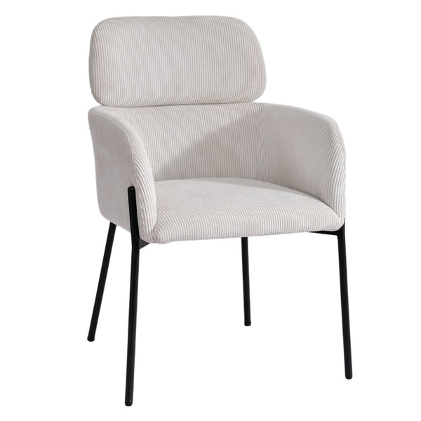 Lh Imports Allegra Dining Chair - Stylish Upholstered Comfort With Durable Metal Legs For Your Home Decor White Polyester,Foam,Iron,Plywood Alg025-cgr