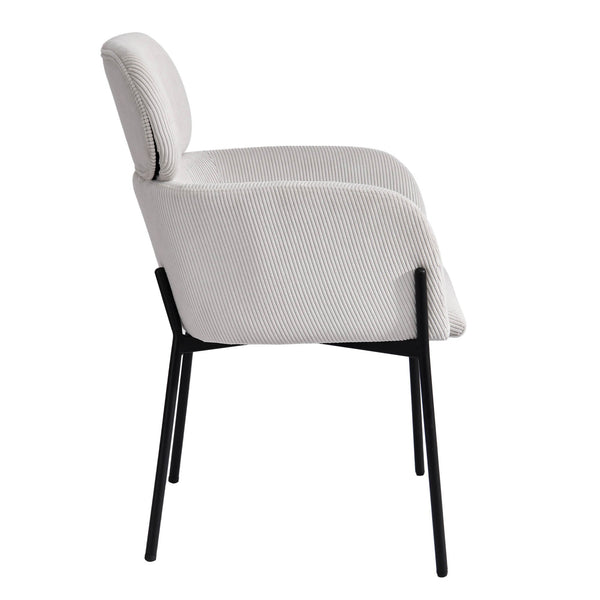 Lh Imports Allegra Dining Chair - Stylish Upholstered Comfort With Durable Metal Legs For Your Home Decor White Polyester,Foam,Iron,Plywood Alg025-cgr