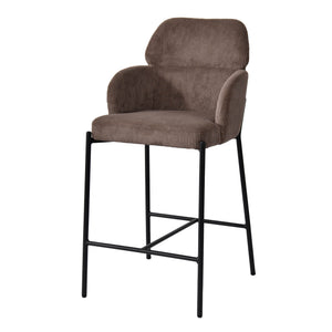 Lh Imports Allegra Counter Stool - Stylish Foam Upholstered Seating With Durable Iron Base For Home Elegance Brown Polyester,Foam,Iron,Plywood Alg026-cbr