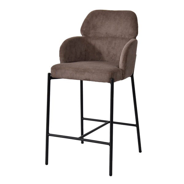 Lh Imports Allegra Counter Stool - Stylish Foam Upholstered Seating With Durable Iron Base For Home Elegance Brown Polyester,Foam,Iron,Plywood Alg026-cbr