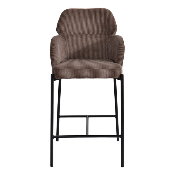 Lh Imports Allegra Counter Stool - Stylish Foam Upholstered Seating With Durable Iron Base For Home Elegance Brown Polyester,Foam,Iron,Plywood Alg026-cbr