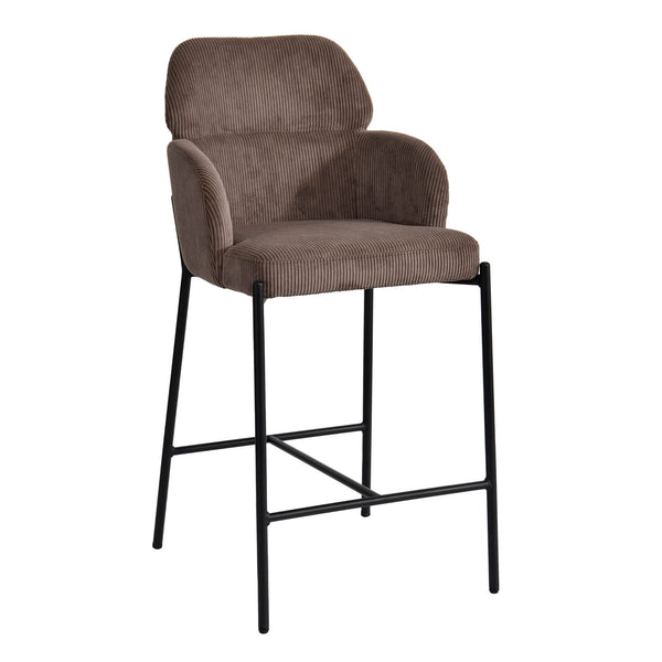 Lh Imports Allegra Counter Stool - Stylish Foam Upholstered Seating With Durable Iron Base For Home Elegance Brown Polyester,Foam,Iron,Plywood Alg026-cbr