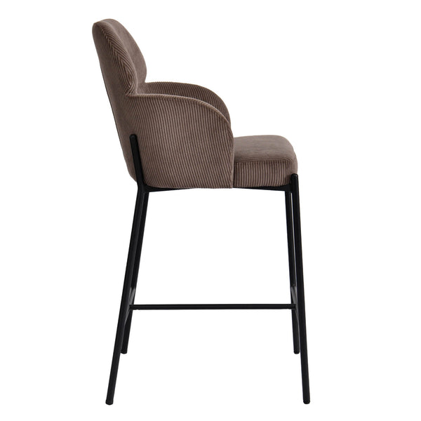 Lh Imports Allegra Counter Stool - Stylish Foam Upholstered Seating With Durable Iron Base For Home Elegance Brown Polyester,Foam,Iron,Plywood Alg026-cbr