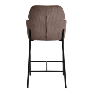 Lh Imports Allegra Counter Stool - Stylish Foam Upholstered Seating With Durable Iron Base For Home Elegance Brown Polyester,Foam,Iron,Plywood Alg026-cbr