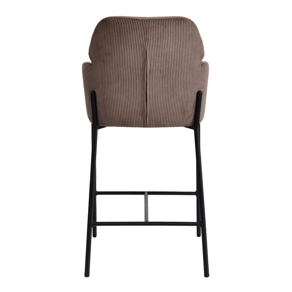 Lh Imports Allegra Counter Stool - Stylish Foam Upholstered Seating With Durable Iron Base For Home Elegance Brown Polyester,Foam,Iron,Plywood Alg026-cbr