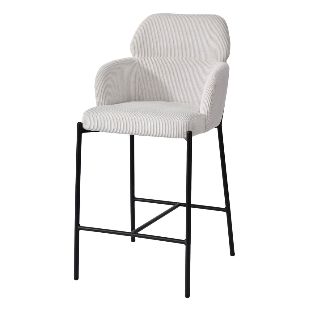 Lh Imports Allegra Counter Stool - Stylish Foam Upholstered Seating With Durable Iron Base For Home Elegance White Polyester,Foam,Iron,Plywood Alg026-cgr