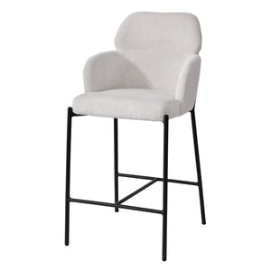 Lh Imports Allegra Counter Stool - Stylish Foam Upholstered Seating With Durable Iron Base For Home Elegance White Polyester,Foam,Iron,Plywood Alg026-cgr