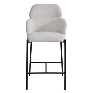 Lh Imports Allegra Counter Stool - Stylish Foam Upholstered Seating With Durable Iron Base For Home Elegance White Polyester,Foam,Iron,Plywood Alg026-cgr
