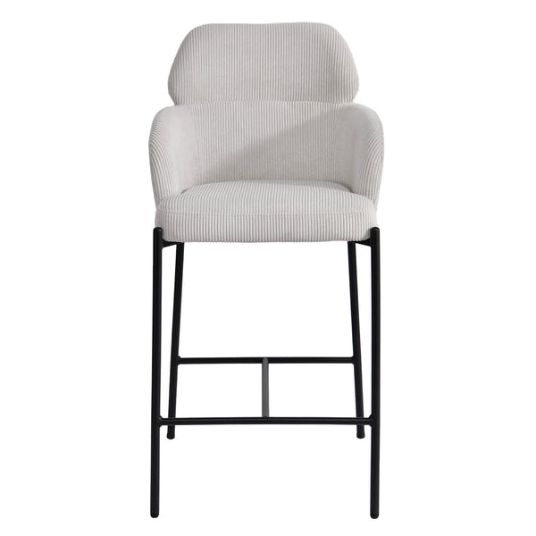 Lh Imports Allegra Counter Stool - Stylish Foam Upholstered Seating With Durable Iron Base For Home Elegance White Polyester,Foam,Iron,Plywood Alg026-cgr