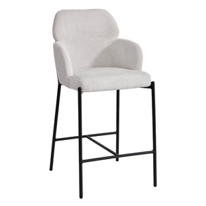 Lh Imports Allegra Counter Stool - Stylish Foam Upholstered Seating With Durable Iron Base For Home Elegance White Polyester,Foam,Iron,Plywood Alg026-cgr
