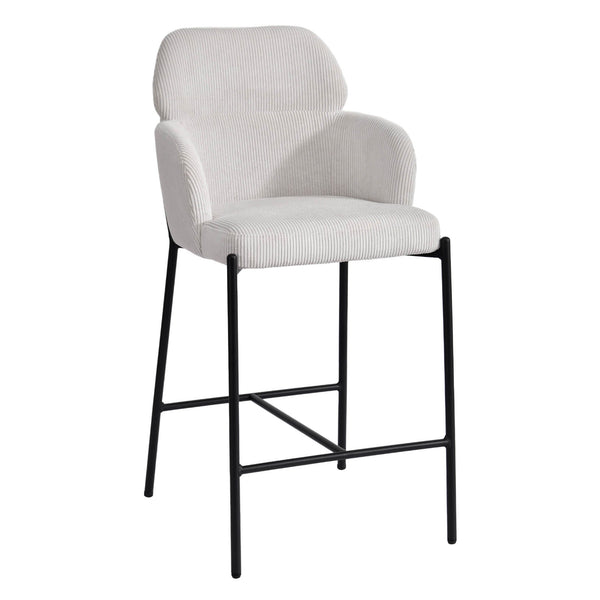 Lh Imports Allegra Counter Stool - Stylish Foam Upholstered Seating With Durable Iron Base For Home Elegance White Polyester,Foam,Iron,Plywood Alg026-cgr
