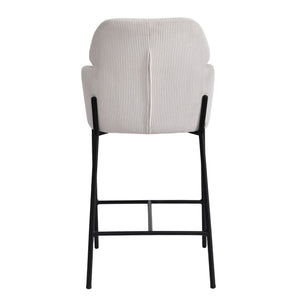 Lh Imports Allegra Counter Stool - Stylish Foam Upholstered Seating With Durable Iron Base For Home Elegance White Polyester,Foam,Iron,Plywood Alg026-cgr