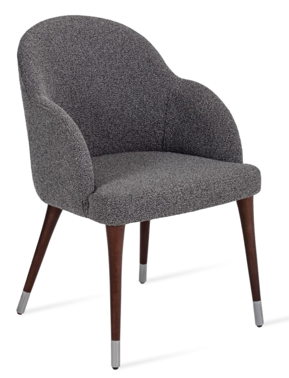 Soho Concept Alice Wood Armchair Dining Chair - Stylish Boucle, Velvet, Nubuck, Or Camira Era Fabric Options! Grey,Black,Walnut,Chrome  Soho-concept-dining-chair-00020