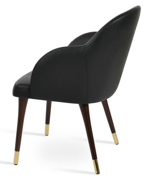Soho Concept Alice Wood Armchair Dining Chair – Premium Leatherette, Solid Beech Frame, 2-year Guarantee, In Stock! Black,Walnut,Chrome  Soho-concept-dining-chair-00024