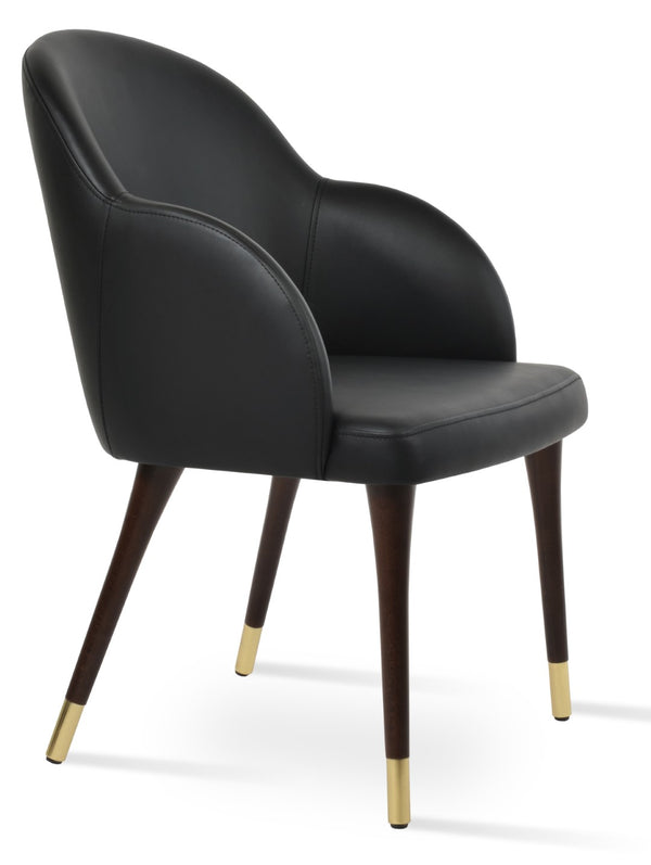 Soho Concept Alice Wood Armchair Dining Chair – Premium Leatherette, Solid Beech Frame, 2-year Guarantee, In Stock! Black,Walnut,Chrome  Soho-concept-dining-chair-00024