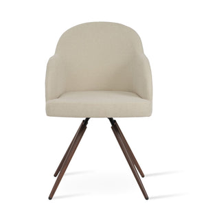 Soho Concept Avanos Carrot Swivel Chair - Stylish Dining Option With Metal Base & Premium Fabric Choices, 10-year Guarantee White Swivel. Solid Metal Top Part Connected To Four Tubular Legs Soho-concept-dining-chair-00026