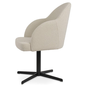 Soho Concept Alice Office Armchair - Ergonomic Design, Adjustable Height, Luxurious Fabric Options, 10-year Guarantee Black,White  Soho-concept-dining-chair-00018