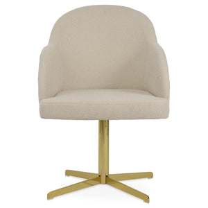 Soho Concept Alice Office Armchair - Ergonomic Design, Adjustable Height, Luxurious Fabric Options, 10-year Guarantee Gold,White  Soho-concept-dining-chair-00019