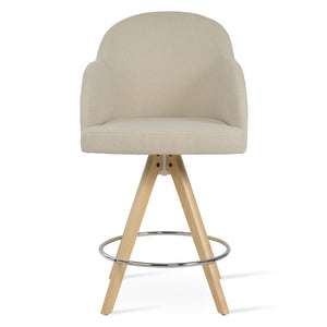 Soho Concept Eiffel Arm Pyramid Barstools & Counterstools - Stylish Swivel Design, Solid Wood Options & Fabrics Natural,White  Soho-concept-dining-chair-10163