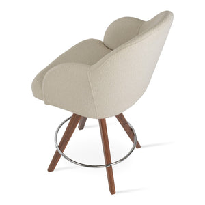 Soho Concept Tribeca Elegant Swivel Barstools & Counterstools - Solid Wood, Luxe Fabrics, 10-year Guarantee! Walnut,White  Soho-concept-dining-chair-10162